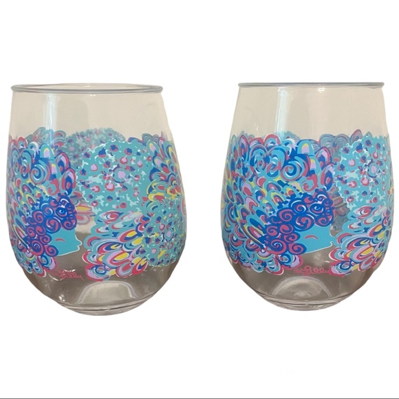 Lilly Pulitzer Kitchen Lilly Pulitzer Acrylic Stemless Wine Glasses Poshmark